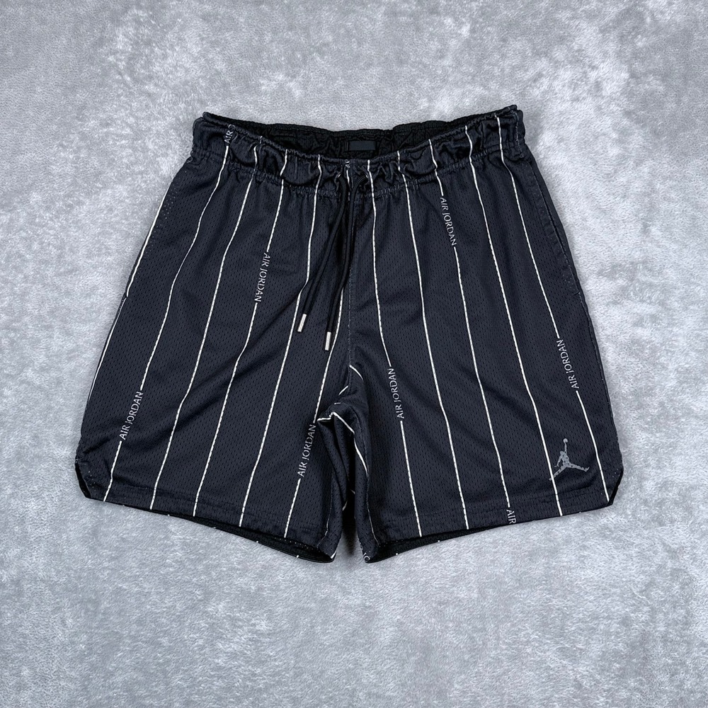 Nike Air Jordan Essentials Basketball Shorts Mens Medium Black Pinstripe Mesh